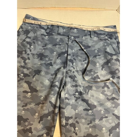 G/Fore G4 Golf Shorts Camo Skulls Tees all over Print 32 Baja Blue preppy - Picture 9 of 11